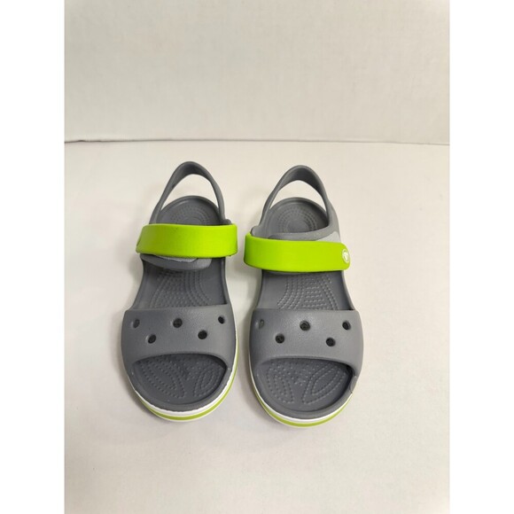 Crocs All Terrain Grey/Green Sandals-US 13 Kids - Picture 3 of 5